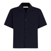 Marni Tropical wool bowling shirt Blue, Herr