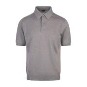 Kiton Lyxig Grå Silk Blend Polo Skjorta Gray, Herr