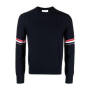 Thom Browne Blå RWB-Stripe Sweater Jumper Blue, Herr