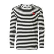 Comme des Garçons Play Randig Långärmad Hjärt-T-Shirt Multicolor, Herr