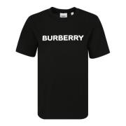 Burberry Svart Bomull T-shirt Rund Hals Black, Dam