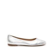 Chloé Metalliska Platta Skor Silver Gray, Dam