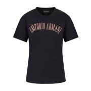 Emporio Armani Blå T-shirts och Polos Logo Print Blue, Dam