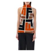 Fendi FF Puzzle Halter Topwear Multicolor, Dam