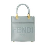 Fendi Sunshine Läder Toteväska Blue, Dam