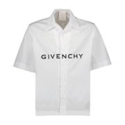 Givenchy Hawaiiansk Krage Boxy Skjorta White, Herr