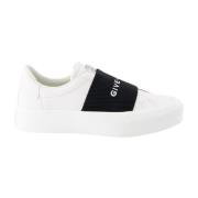Givenchy Sportiga Slip-On Läder Sneakers White, Dam