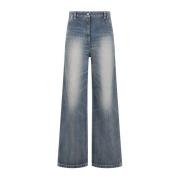 Kenzo Blå Denim Wide Leg Byxor Blue, Dam