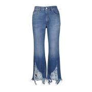 Stella McCartney Vintage Wide Leg Jeans med Frayed Edges Blue, Dam