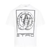 Etro Vit T-shirt med Tryck White, Herr