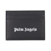 Palm Angels Logo Print Läder Korthållare Black, Herr