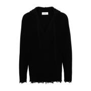 Laneus Stickad Hoodie Pullover Black, Herr