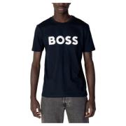 Boss Bomull T-shirt Vår/Sommarkollektion Blue, Herr