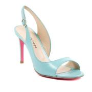 Dee Ocleppo Krökt Läder Sandal med Spänne Blue, Dam