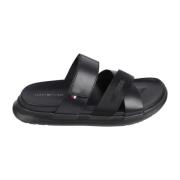 Tommy Hilfiger Svarta platta sandaler Density Mix Black, Herr