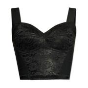 Dolce & Gabbana Spaghetti Strap Top Black, Dam