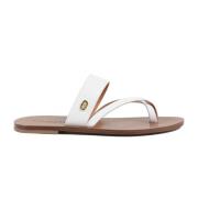 Dee Ocleppo Läderrem Sandaler White, Dam