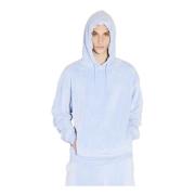 Martine Rose Terry Cloth Hooded Sweatshirt Blue, Herr