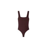 Sunnei Ruched Swimsuit Brown, Dam