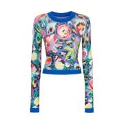 Chiara Ferragni Collection Blommig Slim Fit Ullblandad Tröja Multicolo...