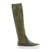 Dee Ocleppo Elastisk Knähög Sneaker Boot Green, Dam