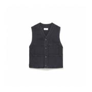 Lemaire Svart 4 Pocket Gilet Väst Black, Herr