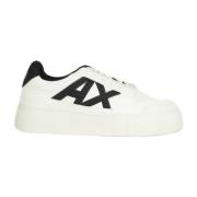 Armani Exchange Platform Court Sneakers White, Dam