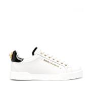 Dolce & Gabbana Vita Läder Sneakers med Logodetaljer White, Dam