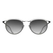 Matsuda Brushed Silver Matte Grey Crystal Sunglasses Gray, Unisex