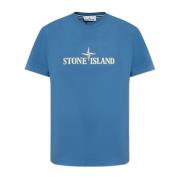 Stone Island T-shirt med logotyp Blue, Herr