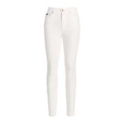 Dolce & Gabbana Audrey Denim Stretch Jeans med Remmar White, Dam