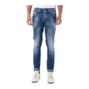 Dondup Skinny Jeans med Metalllogo Blue, Herr
