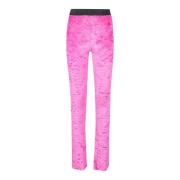 Amen Krossad Velvet Leggings Pink, Dam