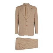 Tagliatore Single Breasted Suits Brown, Herr