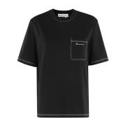 Remain Birger Christensen Stilig Kontrastsöm T-shirt Black, Dam