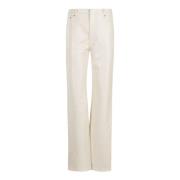 Rotate Birger Christensen Textured Straight Byxor White, Dam