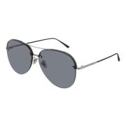 Bottega Veneta Silver/Grå Solglasögon Bv0206S Gray, Unisex