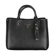 Guess Svart tre-fack handväska med logotyp Black, Dam