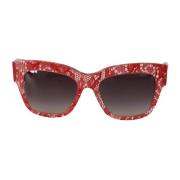 Dolce & Gabbana Röda Spets Solglasögon med Grå Linser Red, Herr