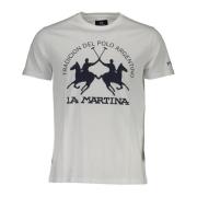 La Martina Vit T-shirt med tryck och logotyp White, Herr