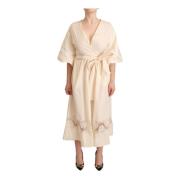 Pink Memories Off White Wrap Maxi Klänning Beige, Dam