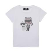 Karl Lagerfeld Kortärmad T-shirt med rund hals White, Dam