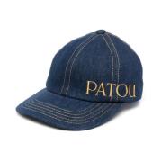 Patou Denim Baseball Cap med Logo Broderi Blue, Dam