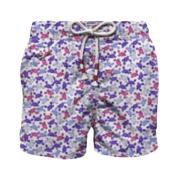 MC2 Saint Barth Mäns Strand Shorts Micro Mönster Multicolor, Herr