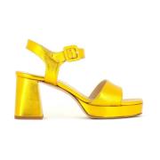 Fabio Rusconi Gul Guld Nappa Läder Sandal Yellow, Dam