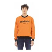 Baldinini Orange Bomullströja med Front Logo Orange, Herr