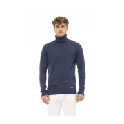 Baldinini Turtleneck Sweater Blue, Herr