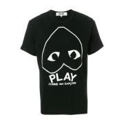 Comme des Garçons Play Hjärt Logo T-shirt Tillverkad i Japan Black, He...