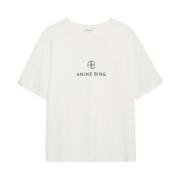 Anine Bing Jaylin Monogram Tee Elfenben White, Dam