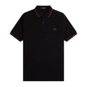 Fred Perry Slim Fit Twin Tipped Polo Black, Herr